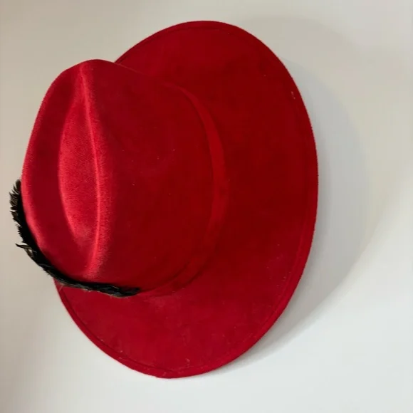Unisex Feather Suede Wide Brim Fedora Hat